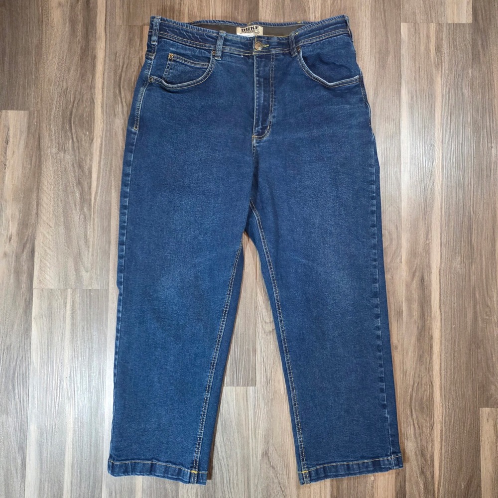 Duke Haband Exclusive Mens Blue Straight Leg Denim Jeans‎ Size 34x25 Style 052